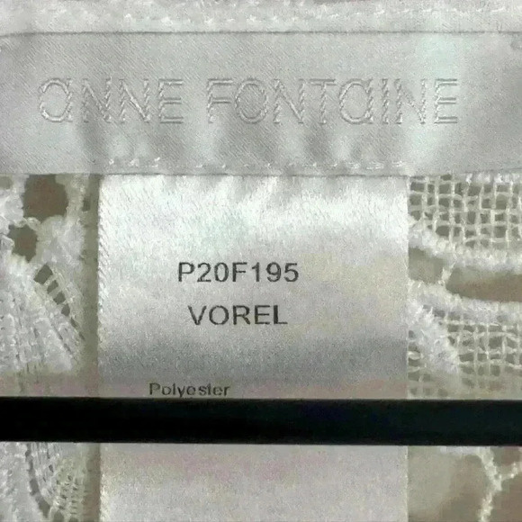 Anne Fontaine Vorel White Semi-sheer Floral Lace Asymmetrical Hem Dress Size 36 - Picture 9 of 9